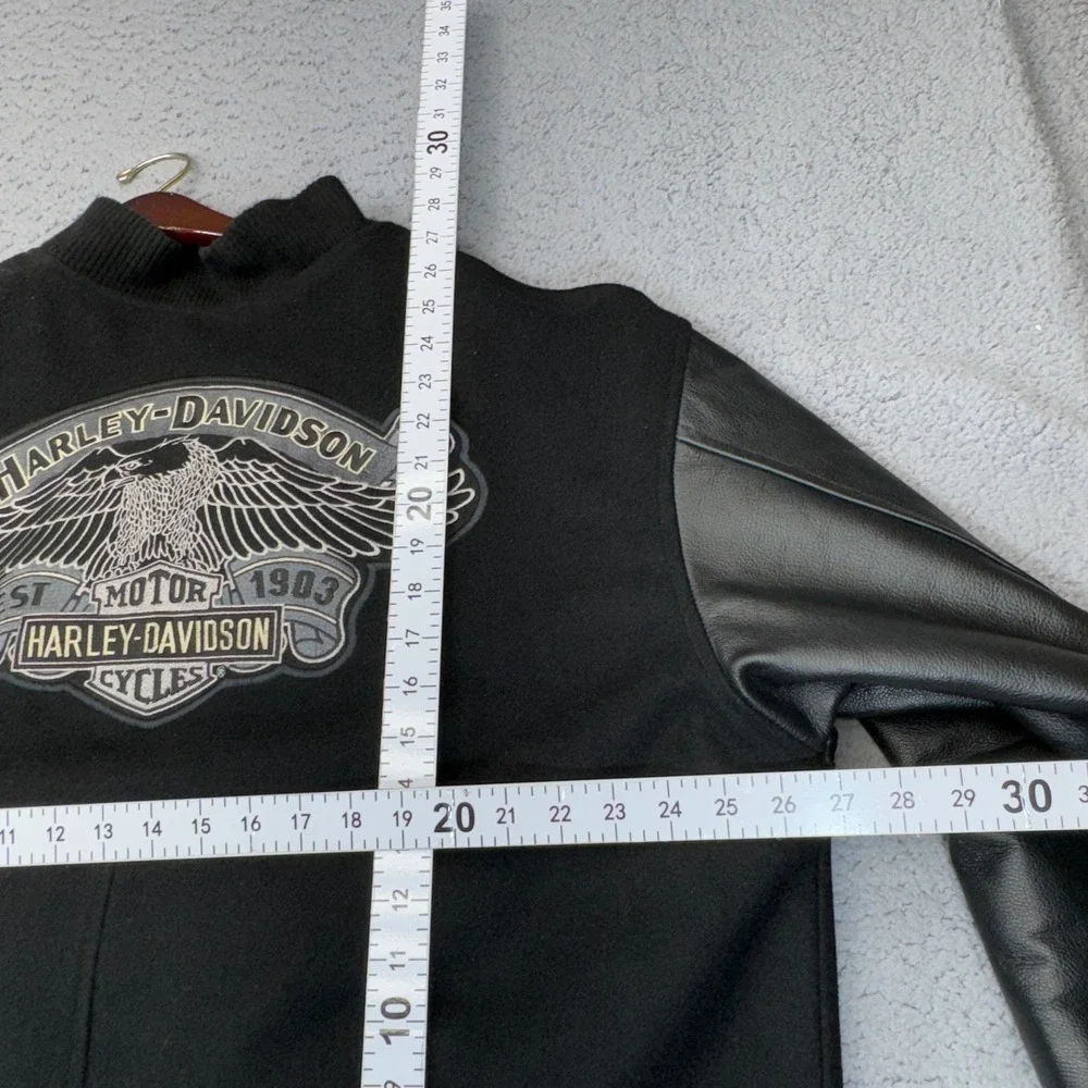 Vintage Harley Davidson Jacket Mens Large Wool Leather Sleeve Bomber Varsity 00s
